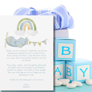 Vintage-Flugzeug-Wolken-Baby-Shower-Dankeskarten Dankeskarte