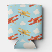 Vintage Flugzeug Wolken Hintergrundmuster Dosenkühler (Rückseite)