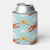 Vintage Flugzeug Wolken Hintergrundmuster Dosenkühler (Kanne Rückseite)