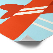 Vintage Flugzeug Wolken Hintergrundmuster Poster (Ecke)