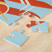 Vintage Flugzeug Wolken Hintergrundmuster Puzzle (Seite)