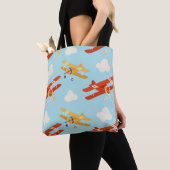 Vintage Flugzeug Wolken Hintergrundmuster Tasche (Von Nahem)
