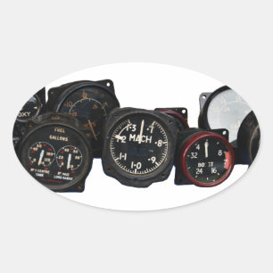 Vintage Flugzeug-WWII-Flachbildschirme Ovaler Aufkleber