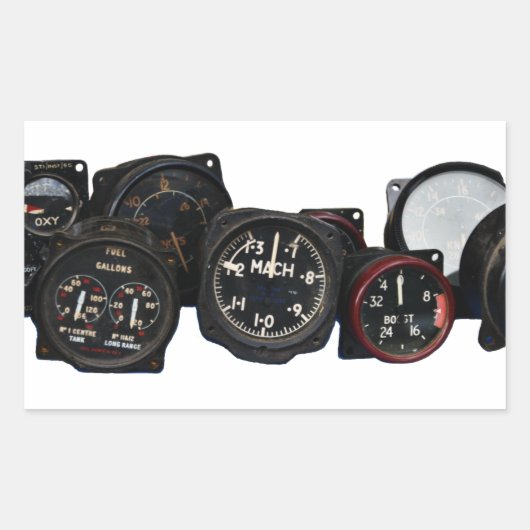 Vintage Flugzeug-WWII-Flachbildschirme Rechteckiger Aufkleber (Vorderseite)