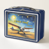 Vintage Flugzeugart Metall Brotdose (Vorderseite)