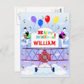 Vintage Flugzeugbesatzung Aviator Acrobat Balloons Postkarte (Vorne/Hinten)