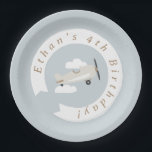 Vintage Flugzeugboote zum Geburtstag Personalisier Pappteller<br><div class="desc">Auf der Suche nach Partyware,  um Ihre Veranstaltung zum Thema Luftfahrt zu verbessern und sie in die Höhe zu treiben? Diese Airplane Party Collection ist nur das Ticket! Unser neuestes Design präsentiert ein Vintages Flugzeug mit personalisierten Bannern und Mini-Wolken. Perfekt für Ihren kleinen Piloten und ihre Crew!</div>