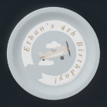 Vintage Flugzeugboote zum Geburtstag Personalisier Pappteller<br><div class="desc">Auf der Suche nach Partyware,  um Ihre Veranstaltung zum Thema Luftfahrt zu verbessern und sie in die Höhe zu treiben? Diese Airplane Party Collection ist nur das Ticket! Unser neuestes Design präsentiert ein Vintages Flugzeug mit personalisierten Bannern und Mini-Wolken. Perfekt für Ihren kleinen Piloten und ihre Crew!</div>