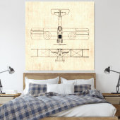 Vintage Flugzeugdiagramme Flugzeug Art Leinwanddruck (Insitu (Schlafzimmer))