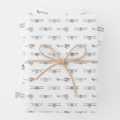 Vintage Flugzeuge, die als CUSTOM-FARBE gelten Geschenkpapier Set (Beispiel)