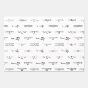 Vintage Flugzeuge, die als CUSTOM-FARBE gelten Geschenkpapier Set