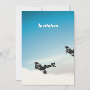 Vintage-Flugzeuge Einladung