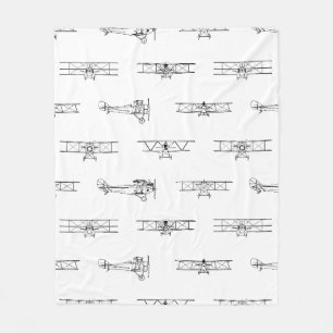 Vintage-Flugzeuge Luftfahrt Thema INDIVIDUELLE FAR Fleecedecke