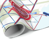 Vintage Flugzeuge Luftwaffe Aviator Streifen Geschenkpapier (Rolleneckpunkt)