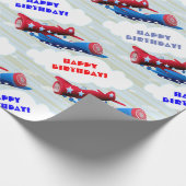 Vintage Flugzeuge Luftwaffe Aviator Streifen Geschenkpapier (Ecke)