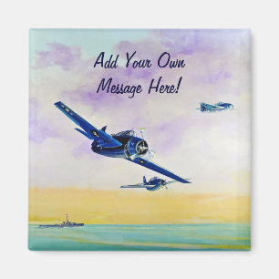 Vintage-Flugzeuge - Merken Sie sich das Datum Magnet