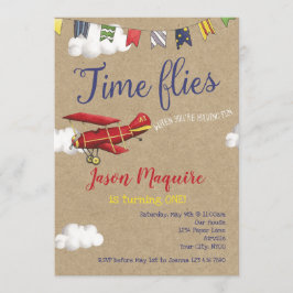 Vintage Flugzeugeinladung, 1. Geburtstag für Junge Einladung