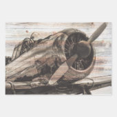 Vintage Flugzeugentwertung Geschenkpapier Set (Vorderseite 3)