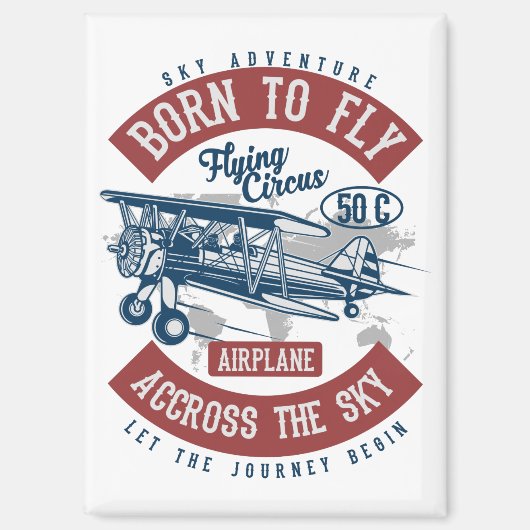 Vintage Flugzeugfarbe Magnet (Vorderseite)