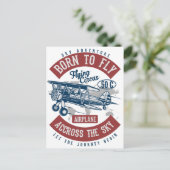 Vintage Flugzeugfarbe Postkarte (Stehend Vorderseite)