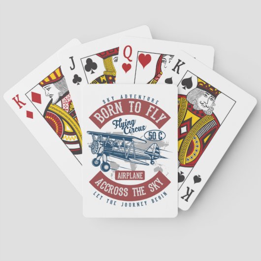 Vintage Flugzeugfarbe Spielkarten (Rückseite)