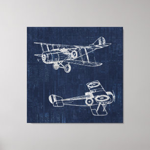 Vintage-Flugzeugkunst-Zeitungs-Text- und Skriptsti Leinwanddruck