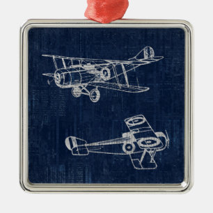 Vintage-Flugzeugkunst-Zeitungstext & Skript-Stil Ornament Aus Metall