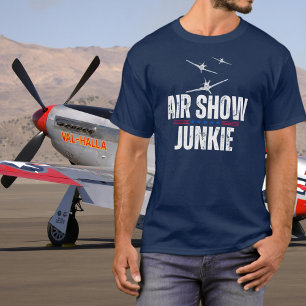 Vintage Flugzeugluftshow Junkie WWII Luftfahrt T-Shirt