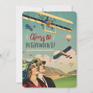 Vintage-Flugzeugpilot-Ruhestandsposter Feiertagskarte