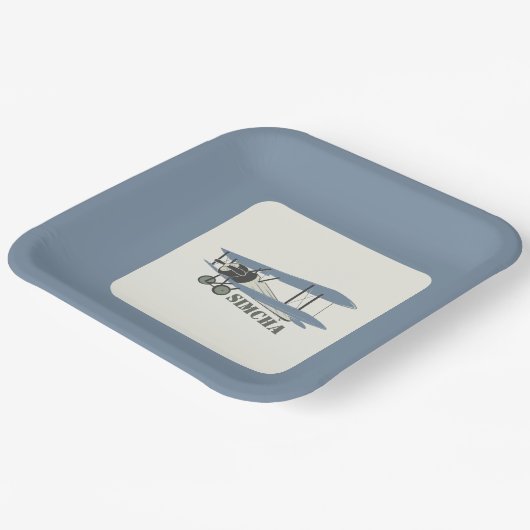 Vintage Flugzeugplatte Pappteller (Gewinkelt)