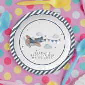 Vintage Flugzeugwolken Babyduschplatte Pappteller