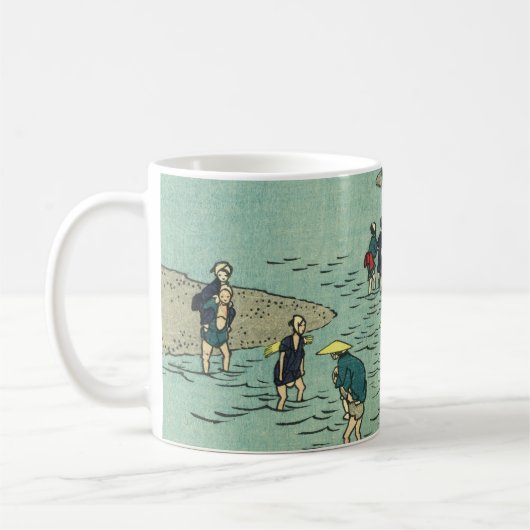 Vintage Flussüberquerung - Japanischer Holzblock Kaffeetasse (Links)