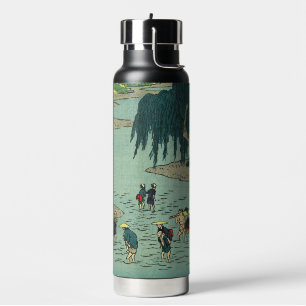 Vintage Flussüberquerung - Japanischer Holzblock Trinkflasche