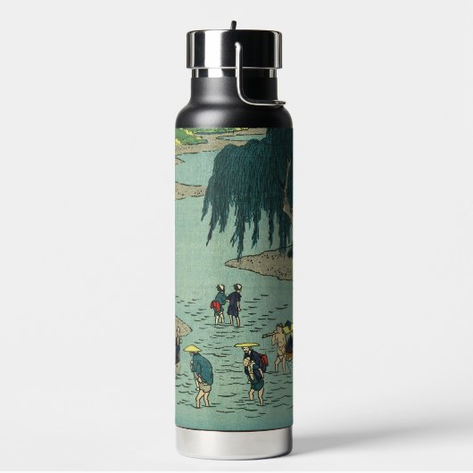 Vintage Flussüberquerung - Japanischer Holzblock Trinkflasche (Links)