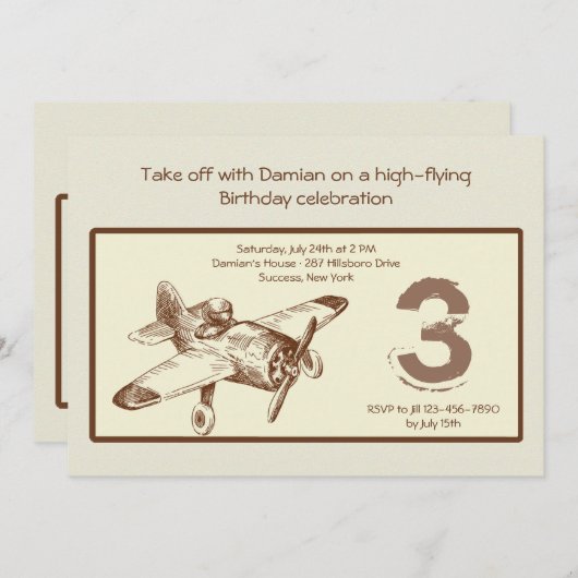 Vintage Flyer-Einladung Einladung (Vorne/Hinten)