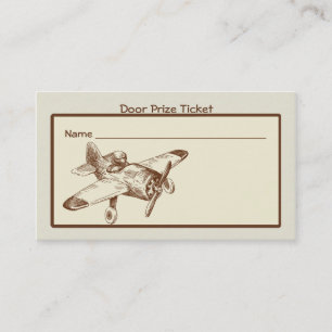 Vintage Flyer-Raffeltickets Visitenkarte