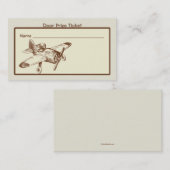 Vintage Flyer-Raffeltickets Visitenkarte (Vorne/Hinten)