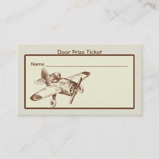 Vintage Flyer-Raffeltickets Visitenkarte (Vorderseite)