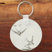 Vintage Flying Birds Schlüsselanhänger (Vorderseite)