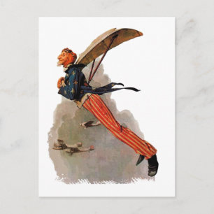 Vintage Flying Uncle Sam Geschenke und Grüße Postkarte