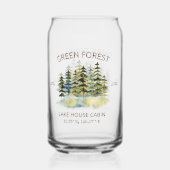 Vintage Foggy Green Forest Watercolor Cabin Lodge Dosenglas (Rückseite)