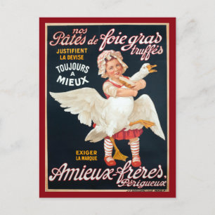 Vintage-Foie-Gras-Pâté-Werbung Postkarte