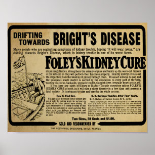 Vintage Foley's Nierenkur Bright-Krankheit Druck Poster