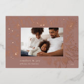 Vintage Foliage | Botanisches Foto Folien Feiertagskarte (Vorderseite)