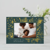 Vintage Foliage | Botanisches Foto Folien Feiertagskarte (Stehend vorne)