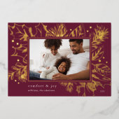 Vintage Foliage | Botanisches Foto Folien Feiertagskarte (Vorderseite)