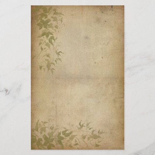 Vintage Foliage - Efeu Briefpapier (Vorderseite)