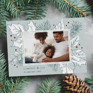 Vintage Foliage Fotokarte für den Urlaub Feiertagskarte