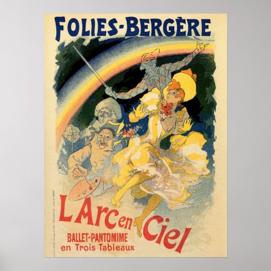 Vintage Folies Bergère Regenbogenballett Poster (Vorne)