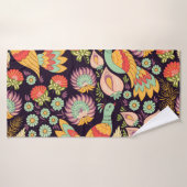 Vintage Folk Floral Birds Ornament Badehandtuch (Badehandtuch)